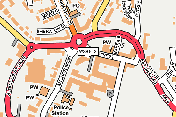 WS9 8LX map - OS OpenMap – Local (Ordnance Survey) WS9 8LX map - OS OpenMap – Local (Ordnance Survey)