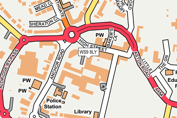 WS9 8LY map - OS OpenMap – Local (Ordnance Survey) WS9 8LY map - OS OpenMap – Local (Ordnance Survey)