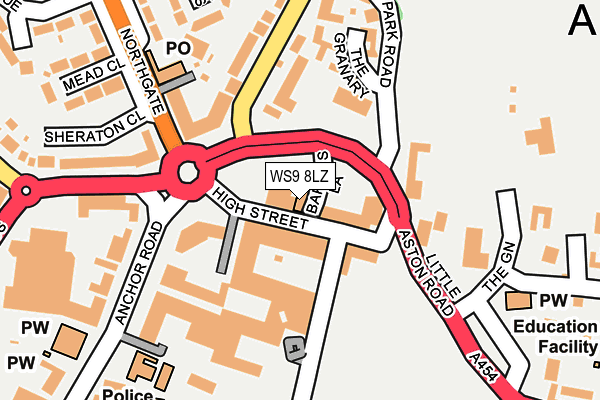 WS9 8LZ map - OS OpenMap – Local (Ordnance Survey) WS9 8LZ map - OS OpenMap – Local (Ordnance Survey)