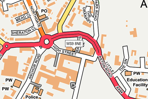 WS9 8NE map - OS OpenMap – Local (Ordnance Survey) WS9 8NE map - OS OpenMap – Local (Ordnance Survey)