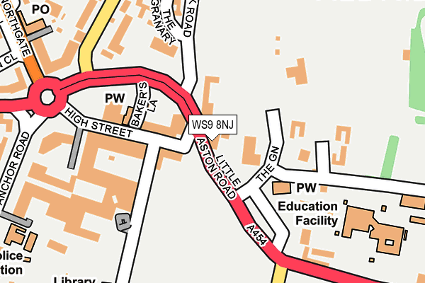 WS9 8NJ map - OS OpenMap – Local (Ordnance Survey) WS9 8NJ map - OS OpenMap – Local (Ordnance Survey)