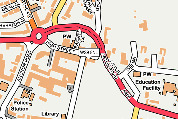 WS9 8NL map - OS OpenMap – Local (Ordnance Survey) WS9 8NL map - OS OpenMap – Local (Ordnance Survey)