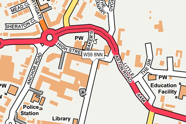 WS9 8NN map - OS OpenMap – Local (Ordnance Survey) WS9 8NN map - OS OpenMap – Local (Ordnance Survey)