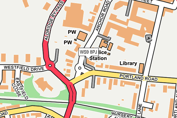 WS9 8PJ map - OS OpenMap – Local (Ordnance Survey) WS9 8PJ map - OS OpenMap – Local (Ordnance Survey)