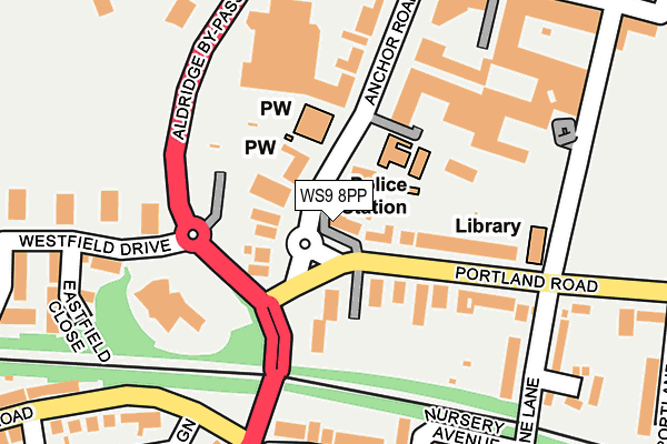 WS9 8PP map - OS OpenMap – Local (Ordnance Survey) WS9 8PP map - OS OpenMap – Local (Ordnance Survey)