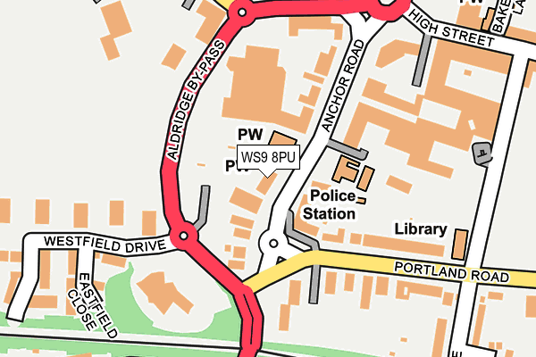 WS9 8PU map - OS OpenMap – Local (Ordnance Survey) WS9 8PU map - OS OpenMap – Local (Ordnance Survey)