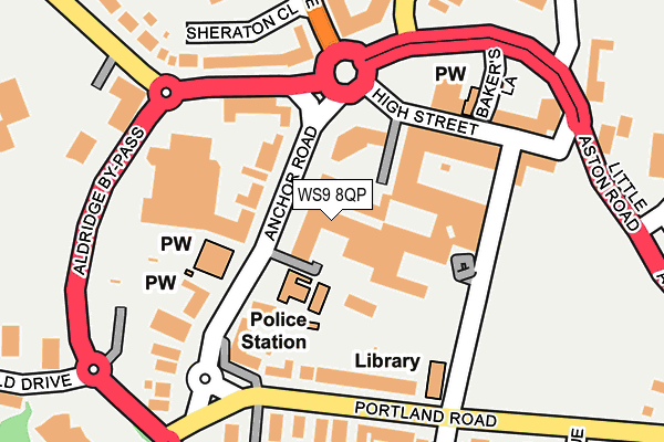 WS9 8QP map - OS OpenMap – Local (Ordnance Survey) WS9 8QP map - OS OpenMap – Local (Ordnance Survey)