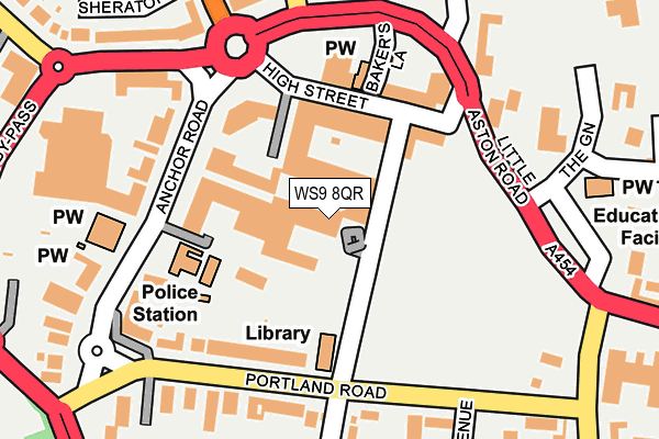 WS9 8QR map - OS OpenMap – Local (Ordnance Survey) WS9 8QR map - OS OpenMap – Local (Ordnance Survey)