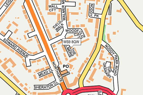 WS9 8QW map - OS OpenMap – Local (Ordnance Survey) WS9 8QW map - OS OpenMap – Local (Ordnance Survey)