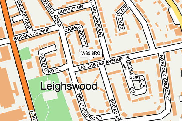 WS9 8RQ map - OS OpenMap – Local (Ordnance Survey) WS9 8RQ map - OS OpenMap – Local (Ordnance Survey)