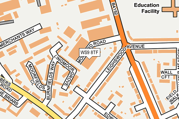 WS9 8TF map - OS OpenMap – Local (Ordnance Survey) WS9 8TF map - OS OpenMap – Local (Ordnance Survey)