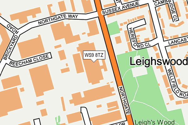 WS9 8TZ map - OS OpenMap – Local (Ordnance Survey) WS9 8TZ map - OS OpenMap – Local (Ordnance Survey)