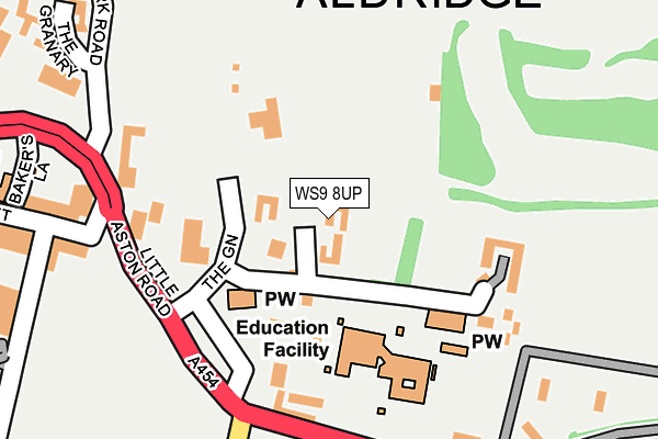 WS9 8UP map - OS OpenMap – Local (Ordnance Survey) WS9 8UP map - OS OpenMap – Local (Ordnance Survey)