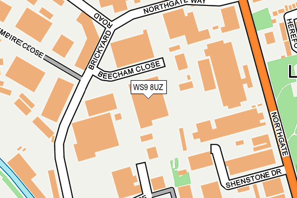 WS9 8UZ map - OS OpenMap – Local (Ordnance Survey) WS9 8UZ map - OS OpenMap – Local (Ordnance Survey)