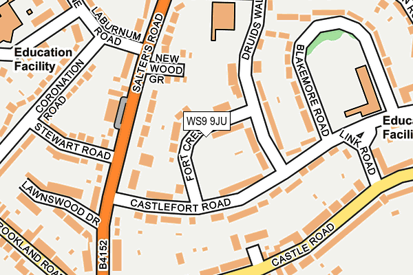 WS9 9JU map - OS OpenMap – Local (Ordnance Survey) WS9 9JU map - OS OpenMap – Local (Ordnance Survey)