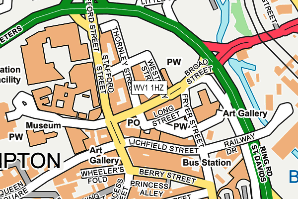 WV1 1HZ map - OS OpenMap – Local (Ordnance Survey) WV1 1HZ map - OS OpenMap – Local (Ordnance Survey)