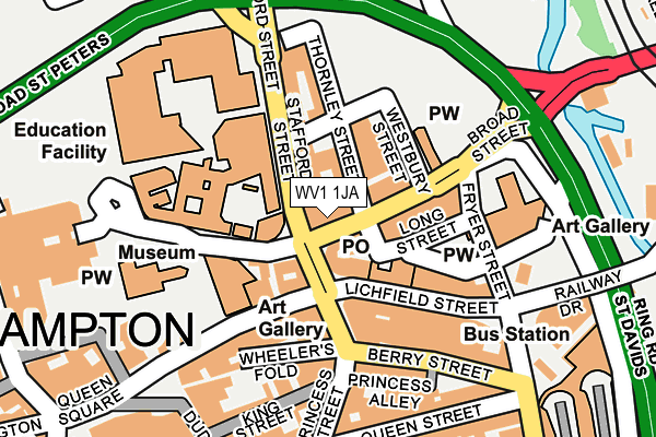 WV1 1JA map - OS OpenMap – Local (Ordnance Survey)