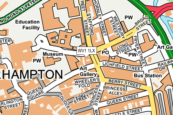 WV1 1LX map - OS OpenMap – Local (Ordnance Survey) WV1 1LX map - OS OpenMap – Local (Ordnance Survey)
