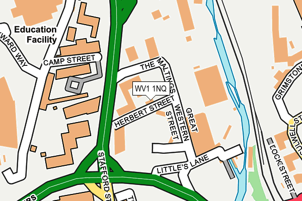 WV1 1NQ map - OS OpenMap – Local (Ordnance Survey) WV1 1NQ map - OS OpenMap – Local (Ordnance Survey)