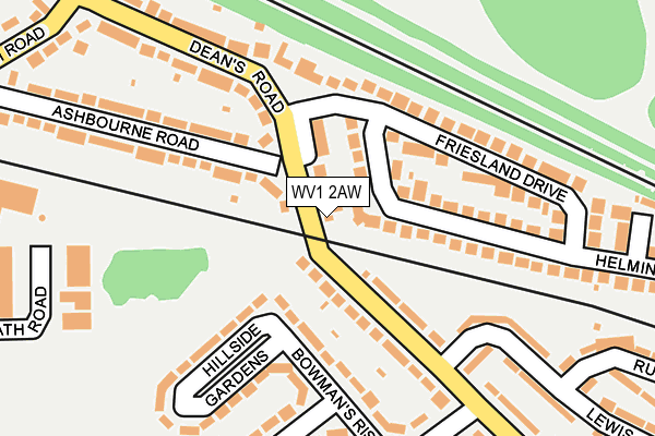 WV1 2AW map - OS OpenMap – Local (Ordnance Survey) WV1 2AW map - OS OpenMap – Local (Ordnance Survey)