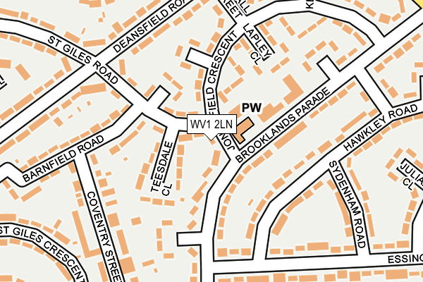 WV1 2LN map - OS OpenMap – Local (Ordnance Survey) WV1 2LN map - OS OpenMap – Local (Ordnance Survey)