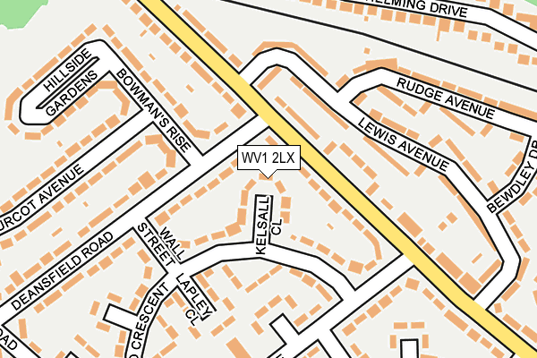 WV1 2LX map - OS OpenMap – Local (Ordnance Survey) WV1 2LX map - OS OpenMap – Local (Ordnance Survey)