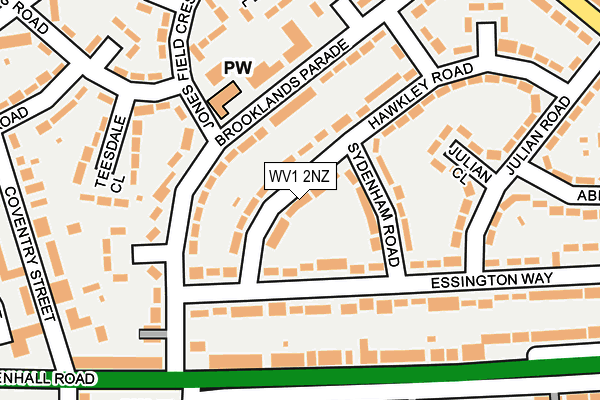 WV1 2NZ map - OS OpenMap – Local (Ordnance Survey) WV1 2NZ map - OS OpenMap – Local (Ordnance Survey)