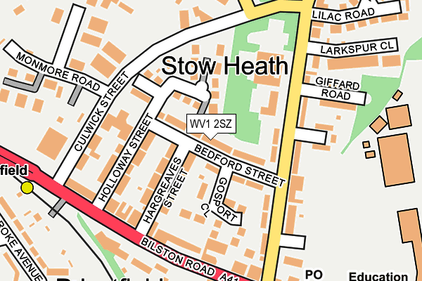 WV1 2SZ map - OS OpenMap – Local (Ordnance Survey) WV1 2SZ map - OS OpenMap – Local (Ordnance Survey)