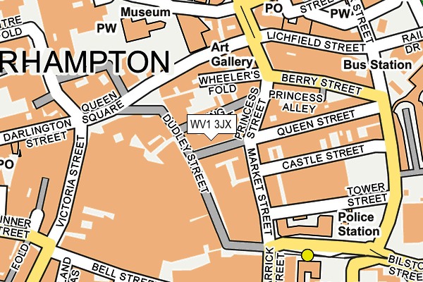 WV1 3JX map - OS OpenMap – Local (Ordnance Survey) WV1 3JX map - OS OpenMap – Local (Ordnance Survey)