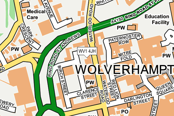WV1 4JH map - OS OpenMap – Local (Ordnance Survey) WV1 4JH map - OS OpenMap – Local (Ordnance Survey)