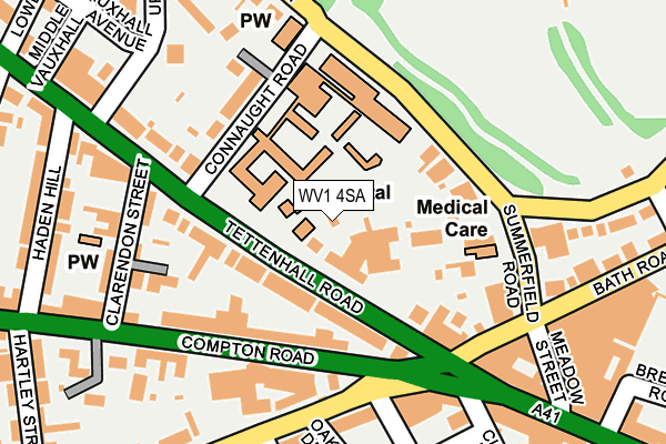 WV1 4SA map - OS OpenMap – Local (Ordnance Survey) WV1 4SA map - OS OpenMap – Local (Ordnance Survey)