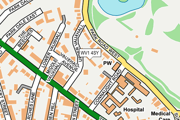WV1 4SY map - OS OpenMap – Local (Ordnance Survey) WV1 4SY map - OS OpenMap – Local (Ordnance Survey)