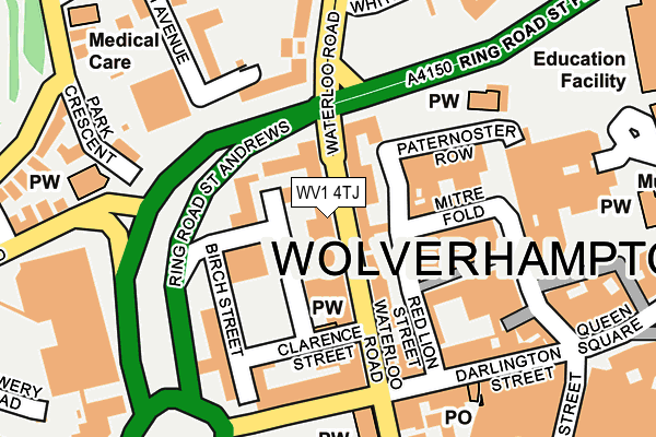 WV1 4TJ map - OS OpenMap – Local (Ordnance Survey) WV1 4TJ map - OS OpenMap – Local (Ordnance Survey)