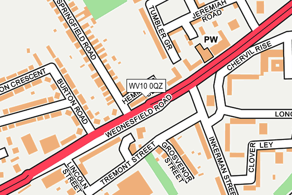 WV10 0QZ map - OS OpenMap – Local (Ordnance Survey) WV10 0QZ map - OS OpenMap – Local (Ordnance Survey)