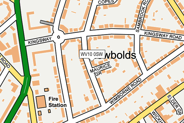 WV10 0SW map - OS OpenMap – Local (Ordnance Survey) WV10 0SW map - OS OpenMap – Local (Ordnance Survey)