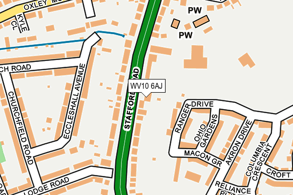 WV10 6AJ map - OS OpenMap – Local (Ordnance Survey) WV10 6AJ map - OS OpenMap – Local (Ordnance Survey)