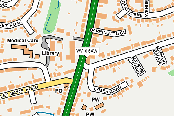 WV10 6AW map - OS OpenMap – Local (Ordnance Survey) WV10 6AW map - OS OpenMap – Local (Ordnance Survey)