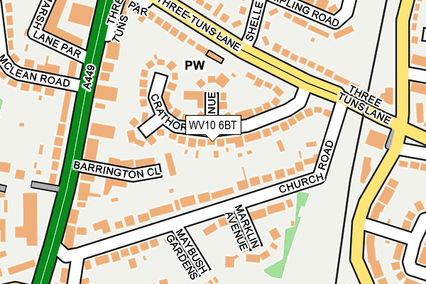 WV10 6BT map - OS OpenMap – Local (Ordnance Survey) WV10 6BT map - OS OpenMap – Local (Ordnance Survey)