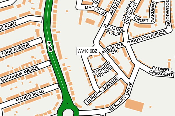 WV10 6BZ map - OS OpenMap – Local (Ordnance Survey) WV10 6BZ map - OS OpenMap – Local (Ordnance Survey)