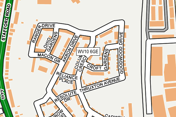 WV10 6GE map - OS OpenMap – Local (Ordnance Survey) WV10 6GE map - OS OpenMap – Local (Ordnance Survey)