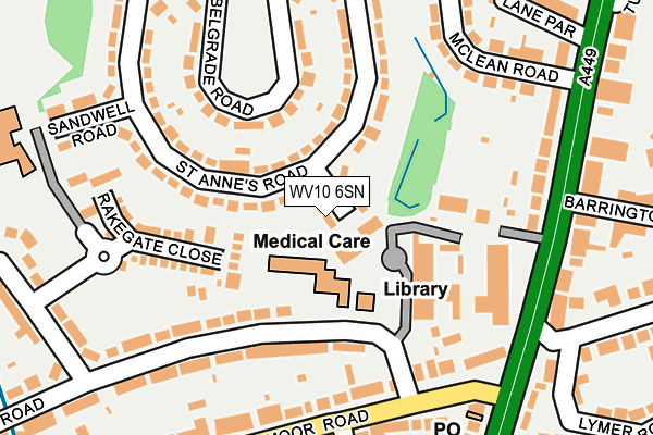 WV10 6SN map - OS OpenMap – Local (Ordnance Survey) WV10 6SN map - OS OpenMap – Local (Ordnance Survey)
