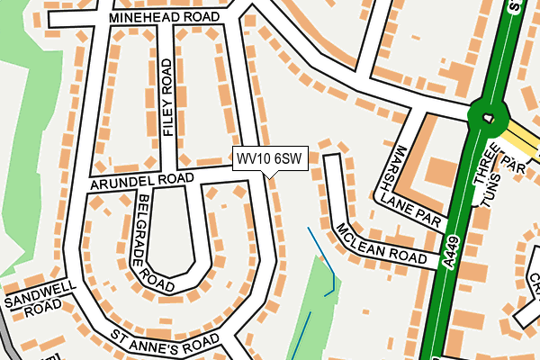 WV10 6SW map - OS OpenMap – Local (Ordnance Survey) WV10 6SW map - OS OpenMap – Local (Ordnance Survey)