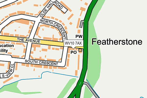 WV10 7AX map - OS OpenMap – Local (Ordnance Survey) WV10 7AX map - OS OpenMap – Local (Ordnance Survey)