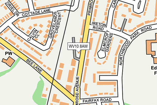 WV10 8AW map - OS OpenMap – Local (Ordnance Survey) WV10 8AW map - OS OpenMap – Local (Ordnance Survey)