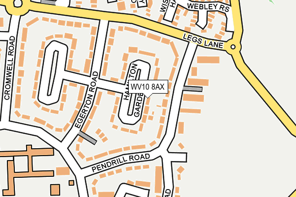 WV10 8AX map - OS OpenMap – Local (Ordnance Survey) WV10 8AX map - OS OpenMap – Local (Ordnance Survey)