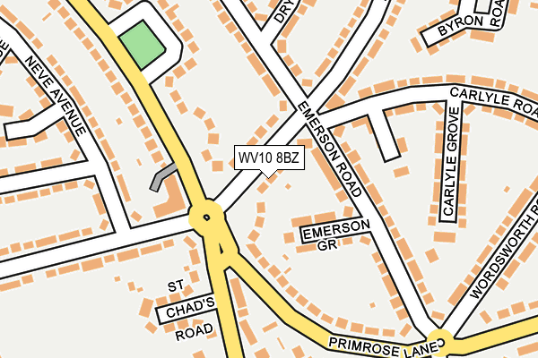 WV10 8BZ map - OS OpenMap – Local (Ordnance Survey) WV10 8BZ map - OS OpenMap – Local (Ordnance Survey)