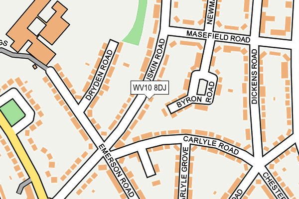 WV10 8DJ map - OS OpenMap – Local (Ordnance Survey) WV10 8DJ map - OS OpenMap – Local (Ordnance Survey)