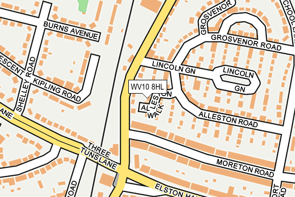 WV10 8HL map - OS OpenMap – Local (Ordnance Survey) WV10 8HL map - OS OpenMap – Local (Ordnance Survey)