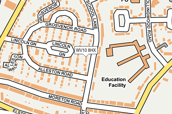 WV10 8HX map - OS OpenMap – Local (Ordnance Survey) WV10 8HX map - OS OpenMap – Local (Ordnance Survey)