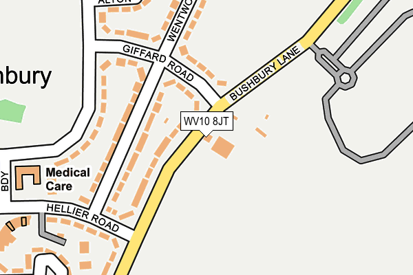 WV10 8JT map - OS OpenMap – Local (Ordnance Survey) WV10 8JT map - OS OpenMap – Local (Ordnance Survey)